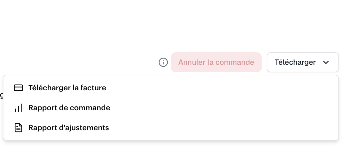 Bouton Télécharger la facture dans l'espace administrateur Swile