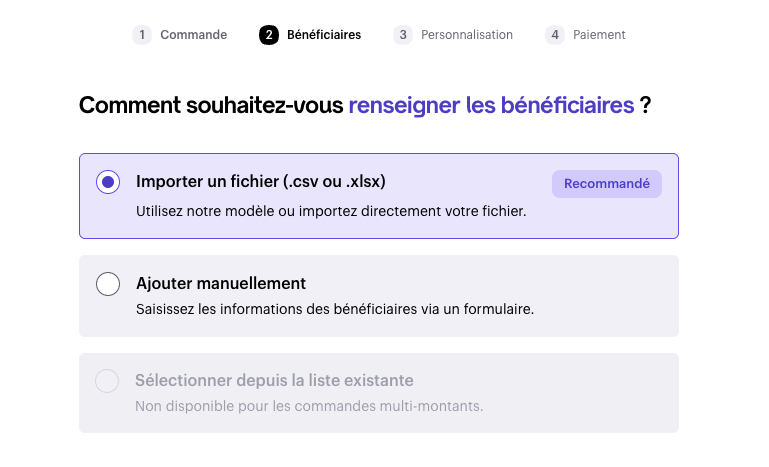 Ajout manuel des bénéficiaires d'Avantages vacances Swile