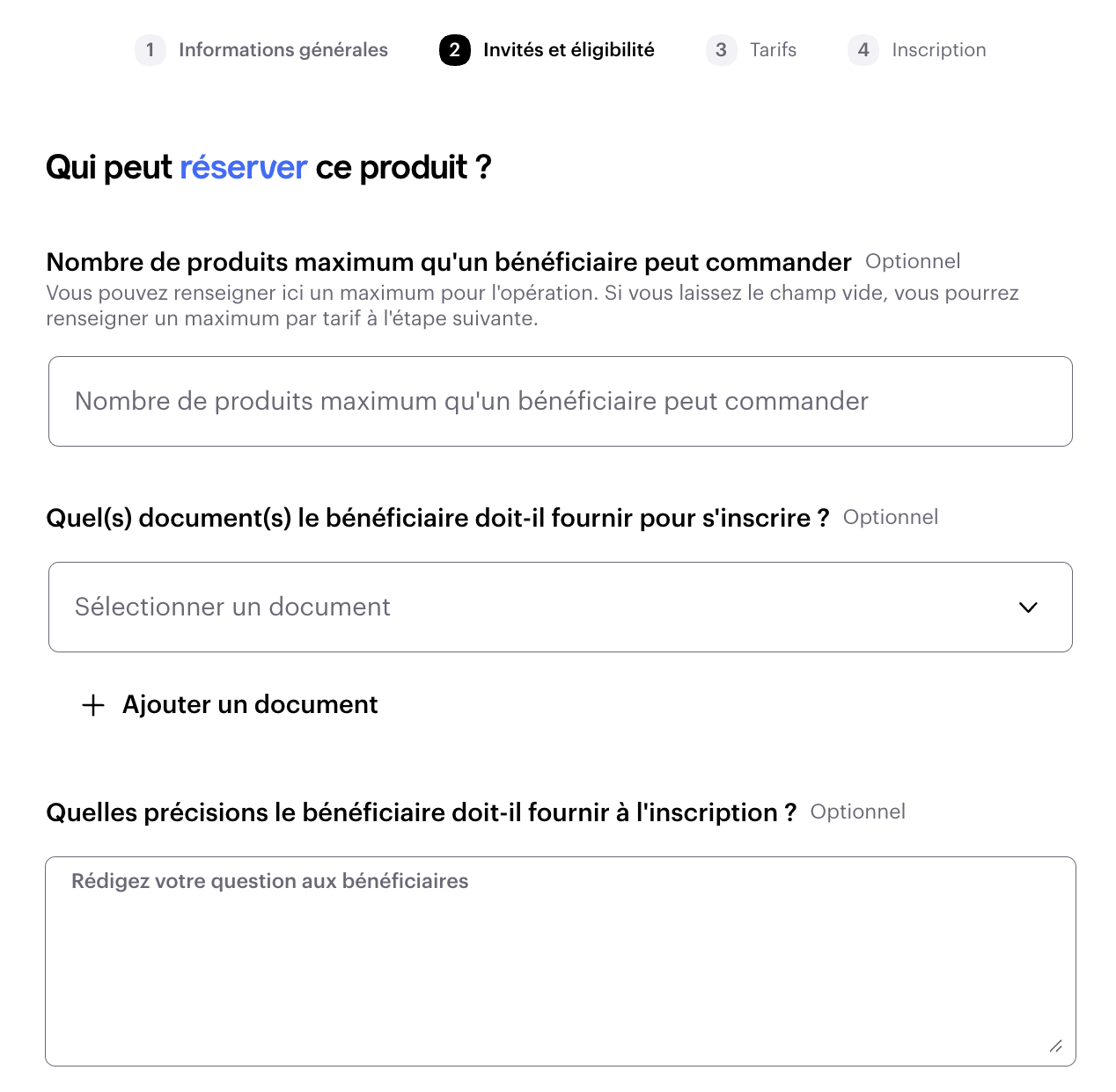 Partie Invités et éligibilité d'une offre personnalisée de type Produit Swile