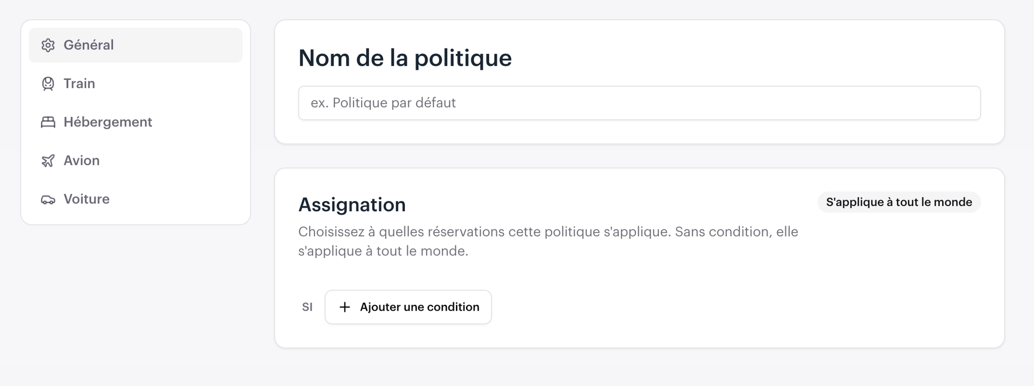 Étape 1 - Ajouter une politique